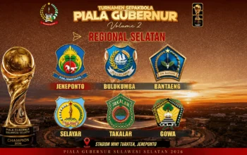 Piala Gubernur Regional Selatan Segera Digelar di Jeneponto