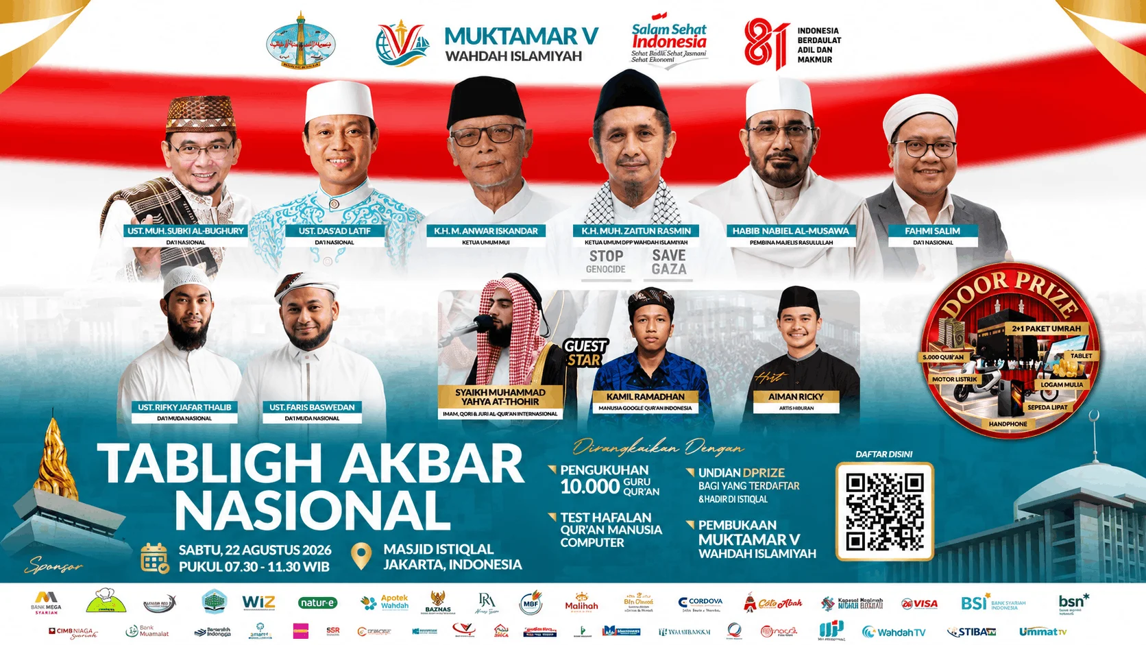 Tabligh Akbar Nasional dan Muktamar V Wahdah Islamiyah Digelar di Istiqlal Besok