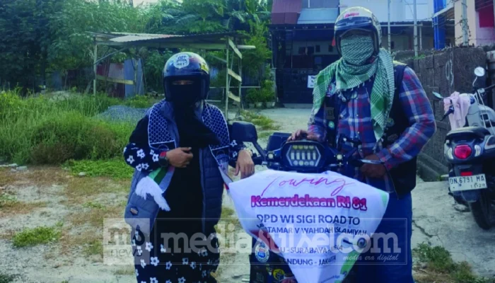 Pasangan Suami Istri dari Sigi Sulteng, Touring Vespa ke Muktamar V Wahdah Islamiyah di Jakarta