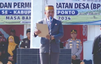 593 Anggota BPD Jeneponto Dilantik, Paris Yasir Tekankan Amanah dan Sinergi Desa 4 Bupati Jeneponto lantik BPD
