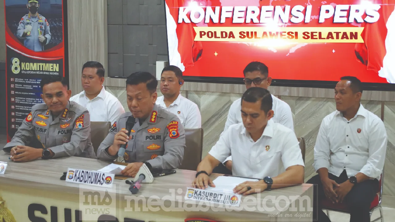 Konferensi pers Polda Sulsel