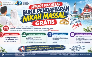 HUT ke-419 Makassar, Pemkot Siapkan Nikah Massal Gratis untuk 210 Pasangan 4 flayer nikah masal HUT Makassar