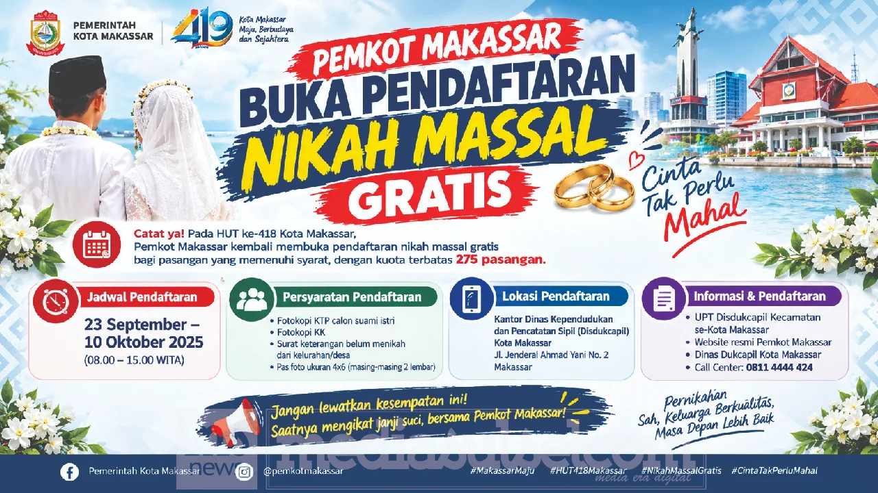 flayer nikah masal HUT Makassar