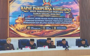 DPRD Makassar Sahkan APBD Perubahan 2026 Rp5,26 Triliun, Fraksi Soroti Arah Belanja Pemkot