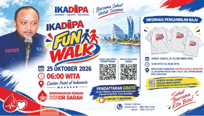 IKADIPA Fun Walk 2026 Digelar 25 Oktober, Ada Donor Darah hingga Doorprize