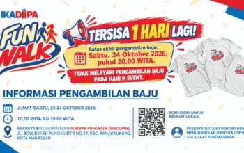 IKADIPA Fun Walk Tinggal Sehari, Pengambilan Kaos Ditutup Sabtu Malam