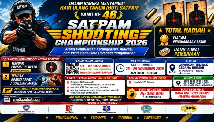 Sambut HUT ke-46 Satpam, Shooting Championship 2026 Bidik 100 Peserta di Makassar