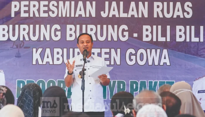 Gubernur Sulsel Sentil Plt Bupati Gowa Tak Hadir saat Peresmian Jalan Burung-Burung–Bili-Bili